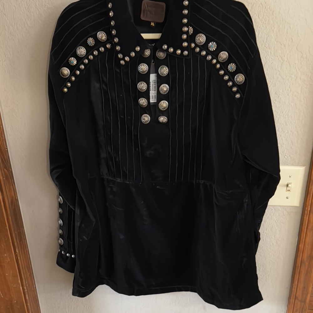 Vintage Black Embellished Western Shirt
